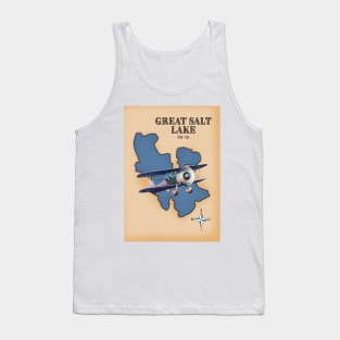 Great Salt Lake Utah vintage style map Tank Top